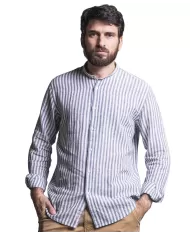 camicia navy da uomo con motivo rigato | IMPURE