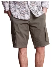 bermuda cargo verde militare da uomo con tasconi laterali | IMPURE