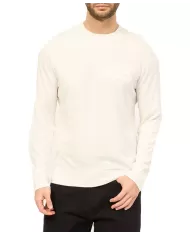 maglia off white da uomo con logo impresso e ricamo | ARMANI EXCHANGE