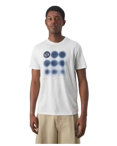 t-shirt off white da uomo con stampa logata | ARMANI EXCHANGE