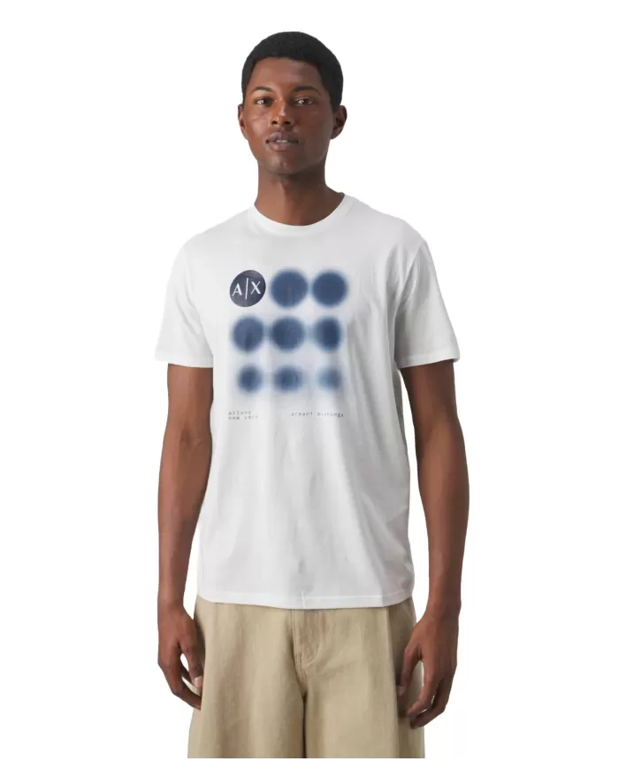 t-shirt off white da uomo con stampa logata | ARMANI EXCHANGE t-shirt off white da uomo con stampa logata | ARMANI EXCHANGE