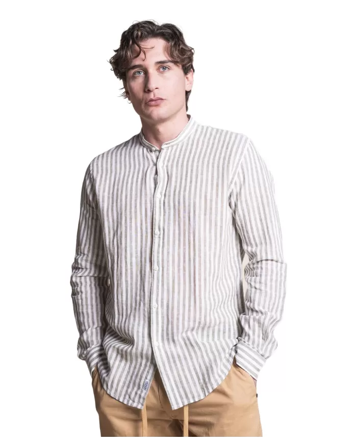 camicia verde militare da uomo con motivo rigato | IMPURE camicia verde militare da uomo con motivo rigato | IMPURE