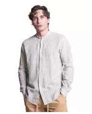 camicia verde militare da uomo con motivo rigato | IMPURE