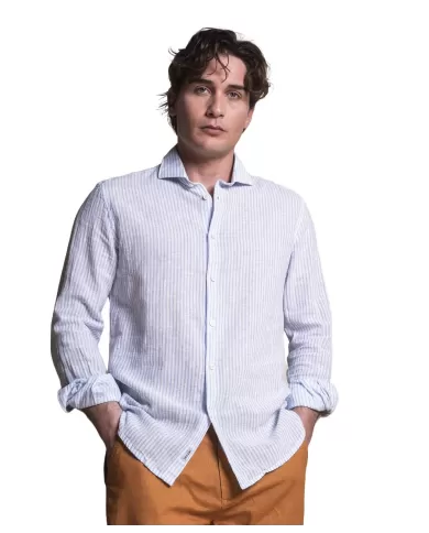 camicia blue stripe da uomo con motivo rigato | IMPURE