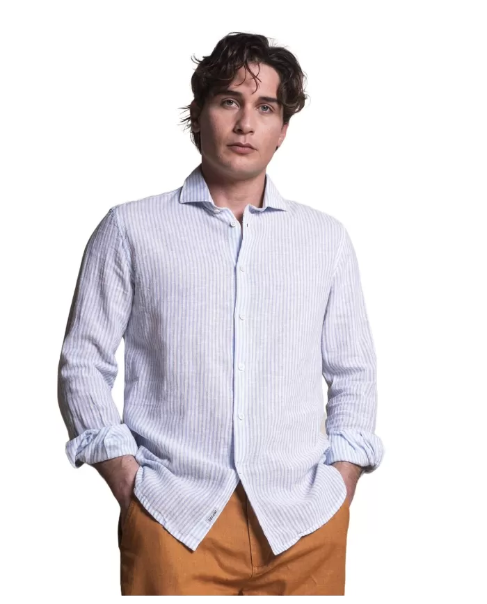 camicia blue stripe da uomo con motivo rigato | IMPURE camicia blue stripe da uomo con motivo rigato | IMPURE