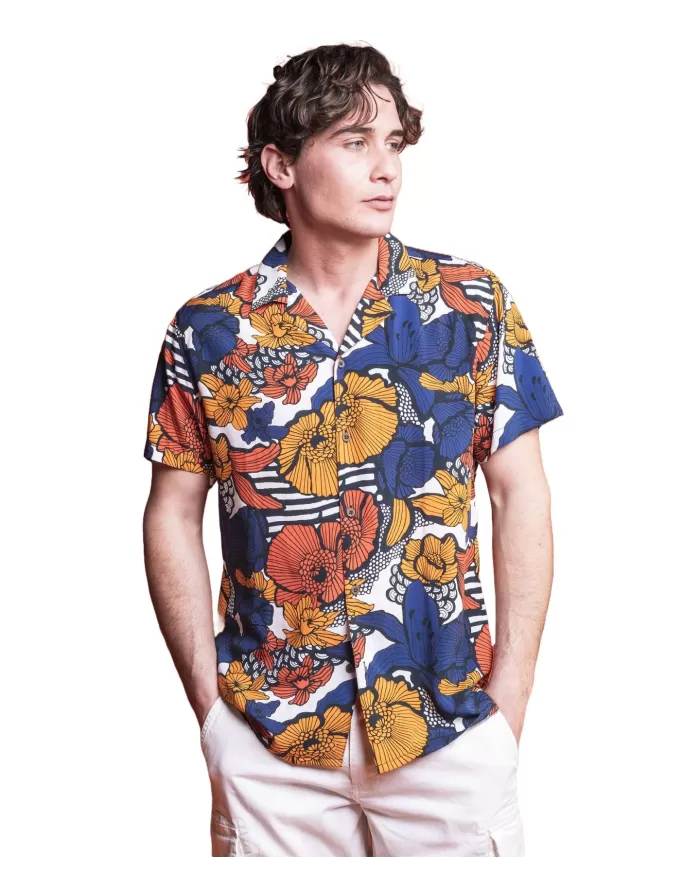 camicia da bowling multicolor da uomo con fantasia hawaiana | IMPURE camicia da bowling multicolor da uomo con fantasia hawaiana | IMPURE