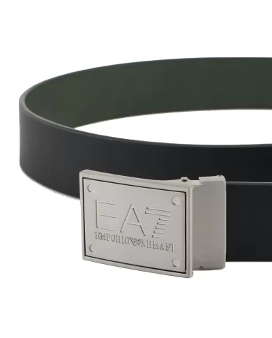 cinta REVERSIBILE blu navy/beetle da uomo cona FIBBIA LOGATA | EA7