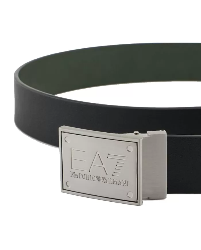 cinta REVERSIBILE blu navy/beetle da uomo cona FIBBIA LOGATA | EA7