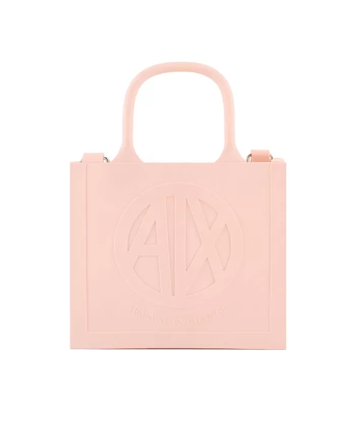 borsa shopping rosa da donna con LOGO PRESSATO ARMANI EXCHANGE