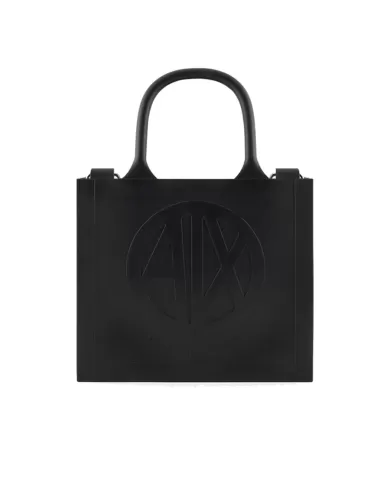 borsa shopping nera da donna con LOGO PRESSATO | ARMANI EXCHANGE