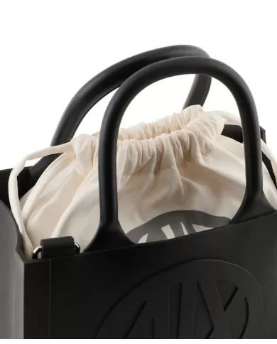 borsa shopping nera da donna con LOGO PRESSATO | ARMANI EXCHANGE