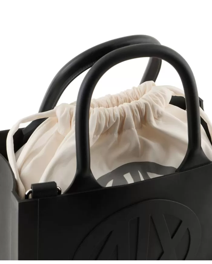 borsa shopping nera da donna con LOGO PRESSATO | ARMANI EXCHANGE