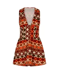 ME FUI Abito Donna MF23-0336X1 P-EM PL corto con fantasia geometrica e chiusura a bottoni 01 MILITARE ME FUI Abito Donna MF23-0336X1 P-EM PL corto con fantasia geometrica e chiusura a bottoni 01 MILITARE