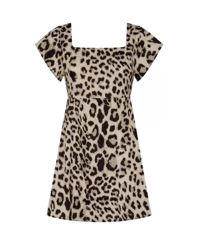 abito corto maculato da donna con fantasia leopardata | ME FUI abito corto maculato da donna con fantasia leopardata | ME FUI