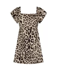 abito corto maculato da donna con fantasia leopardata | ME FUI abito corto maculato da donna con fantasia leopardata | ME FUI