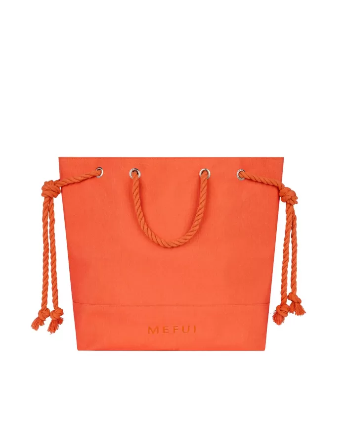 borsa mare arancio da donna con dettagli floreali e logo | ME FUI borsa mare arancio da donna con dettagli floreali e logo | ME FUI
