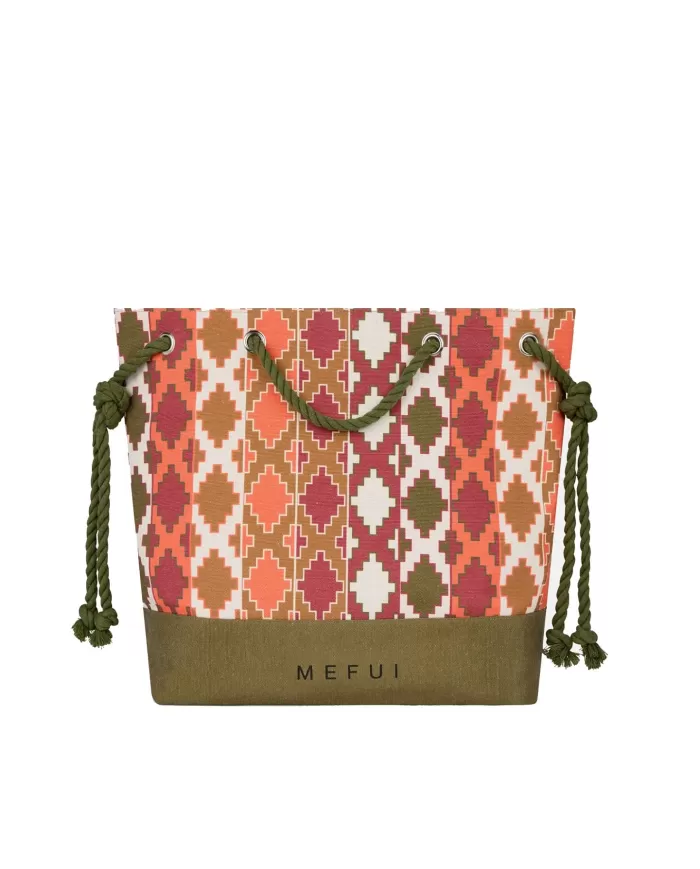 borsa mare militare da donna con fantasia geometrica e logo | ME FUI borsa mare militare da donna con fantasia geometrica e logo | ME FUI