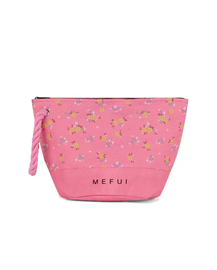 pochette rosa da donna con fantasia floreale e logo | ME FUI