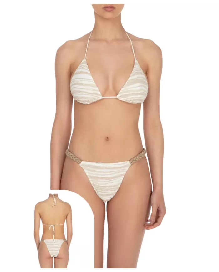 bikini beige da donna con SLIP FISSO INTRECCIATO lungo vita | ME FUI bikini beige da donna con SLIP FISSO INTRECCIATO lungo vita | ME FUI