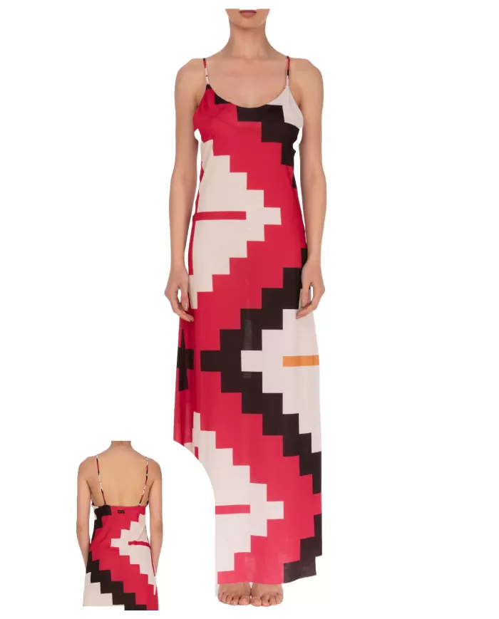 abito lungo da donna con FANTASIA PAMPA e SPACCO LATERALE | ME FUI