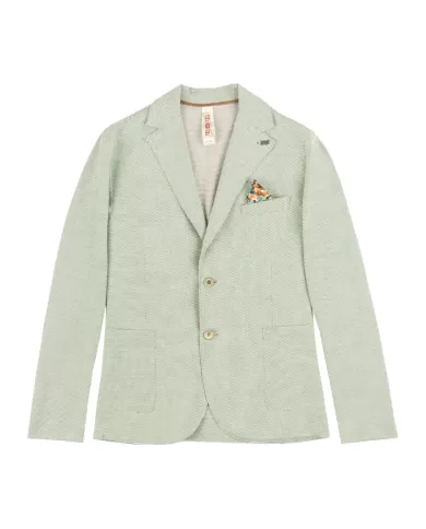 giacca BLAZER menta da uomo con PENDAGLIO logato su risvolto | BOB giacca BLAZER menta da uomo con PENDAGLIO logato su risvolto | BOB