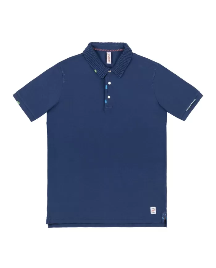 polo CHINA da uomo lavorato A MAGLIA con RICAMI su bordi | BOB