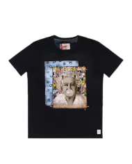 t-shirt nera da uomo con stampa ELIZABETH QUEEN e RICAMI | BOB t-shirt nera da uomo con stampa ELIZABETH QUEEN e RICAMI | BOB