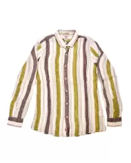 camicia con MOTIVO RIGATO verde e marrone da uomo | BOB camicia con MOTIVO RIGATO verde e marrone da uomo | BOB