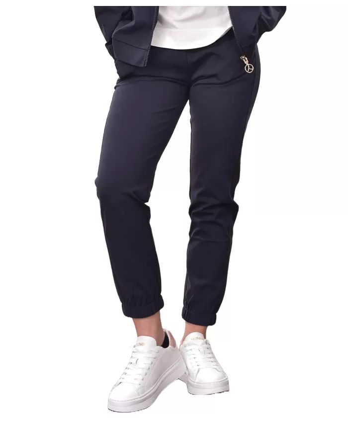 pantalone tuta navy blue da donna con LOGO PATCH | PEOPLE OF SHIBUYA