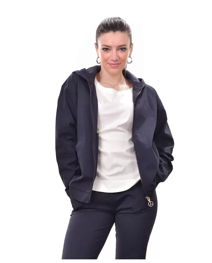 felpa regular con cappuccio navy blue da donna | PEOPLE OF SHIBUYA felpa regular con cappuccio navy blue da donna | PEOPLE OF SHIBUYA