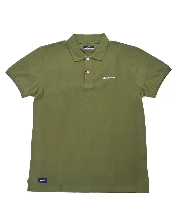 polo verde militare da uomo con logata sul petto | AQUASCUTUM polo verde militare da uomo con logata sul petto | AQUASCUTUM