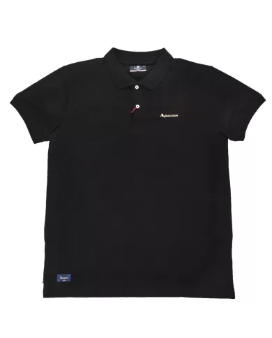 polo nera da uomo con logata sul petto | AQUASCUTUM polo nera da uomo con logata sul petto | AQUASCUTUM