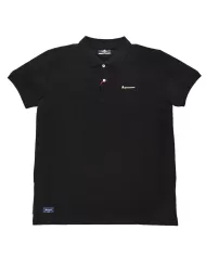polo nera da uomo con logata sul petto | AQUASCUTUM