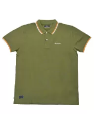 AQUASCUTUM Polo Uomo SS23 PO002 P-EM cotone con dettagli stripes 06 ARMY GREEN