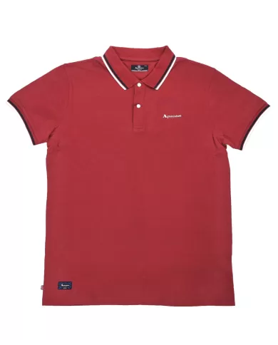 polo bordeaux da uomo con dettagli stripes e logo | AQUASCUTUM polo bordeaux da uomo con dettagli stripes e logo | AQUASCUTUM