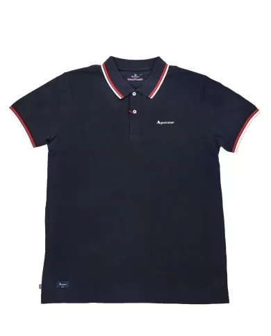 polo navy da uomo con dettagli stripes e logo | AQUASCUTUM polo navy da uomo con dettagli stripes e logo | AQUASCUTUM