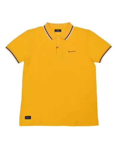polo gialla da uomo con dettagli stripes e logo | AQUASCUTUM polo gialla da uomo con dettagli stripes e logo | AQUASCUTUM