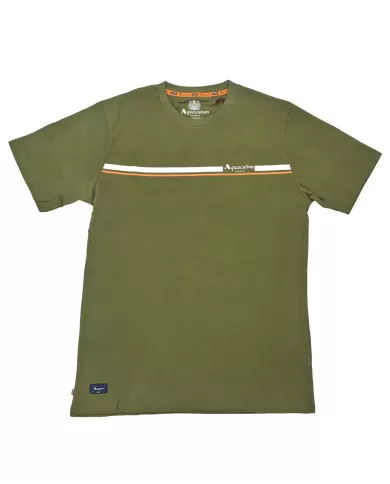 t-shirt verde militare da uomo con stripes logata | AQUASCUTUM t-shirt verde militare da uomo con stripes logata | AQUASCUTUM
