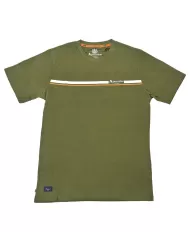 t-shirt verde militare da uomo con stripes logata | AQUASCUTUM