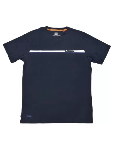 t-shirt navy da uomo con stripes logata | AQUASCUTUM t-shirt navy da uomo con stripes logata | AQUASCUTUM