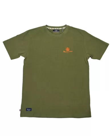 t-shirt verde militare da uomo con piccola stampa logata | AQUASCUTUM t-shirt verde militare da uomo con piccola stampa logata | AQUASCUTUM