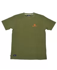 t-shirt verde militare da uomo con piccola stampa logata | AQUASCUTUM