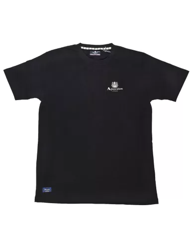 t-shirt nera da uomo con piccola stampa logata | AQUASCUTUM t-shirt nera da uomo con piccola stampa logata | AQUASCUTUM