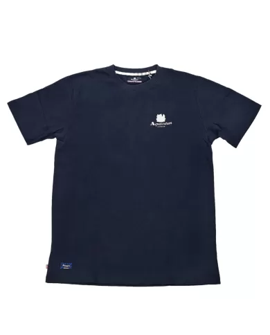 t-shirt navy da uomo con piccola stampa logata | AQUASCUTUM t-shirt navy da uomo con piccola stampa logata | AQUASCUTUM