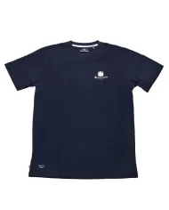 t-shirt navy da uomo con piccola stampa logata | AQUASCUTUM