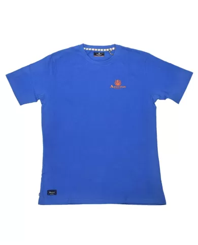 t-shirt royal da uomo con piccola stampa logata | AQUASCUTUM t-shirt royal da uomo con piccola stampa logata | AQUASCUTUM