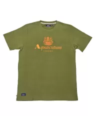t-shirt verde militare uomo con stampa logata sul petto | AQUASCUTUM