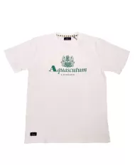 t-shirt bianco ottico da uomo con stampa logata sul petto | AQUASCUTUM