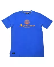 t-shirt royal da uomo con stampa logata sul petto | AQUASCUTUM