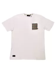 t-shirt bianco ottico uomo | motivo a quadri su taschino | AQUASCUTUM